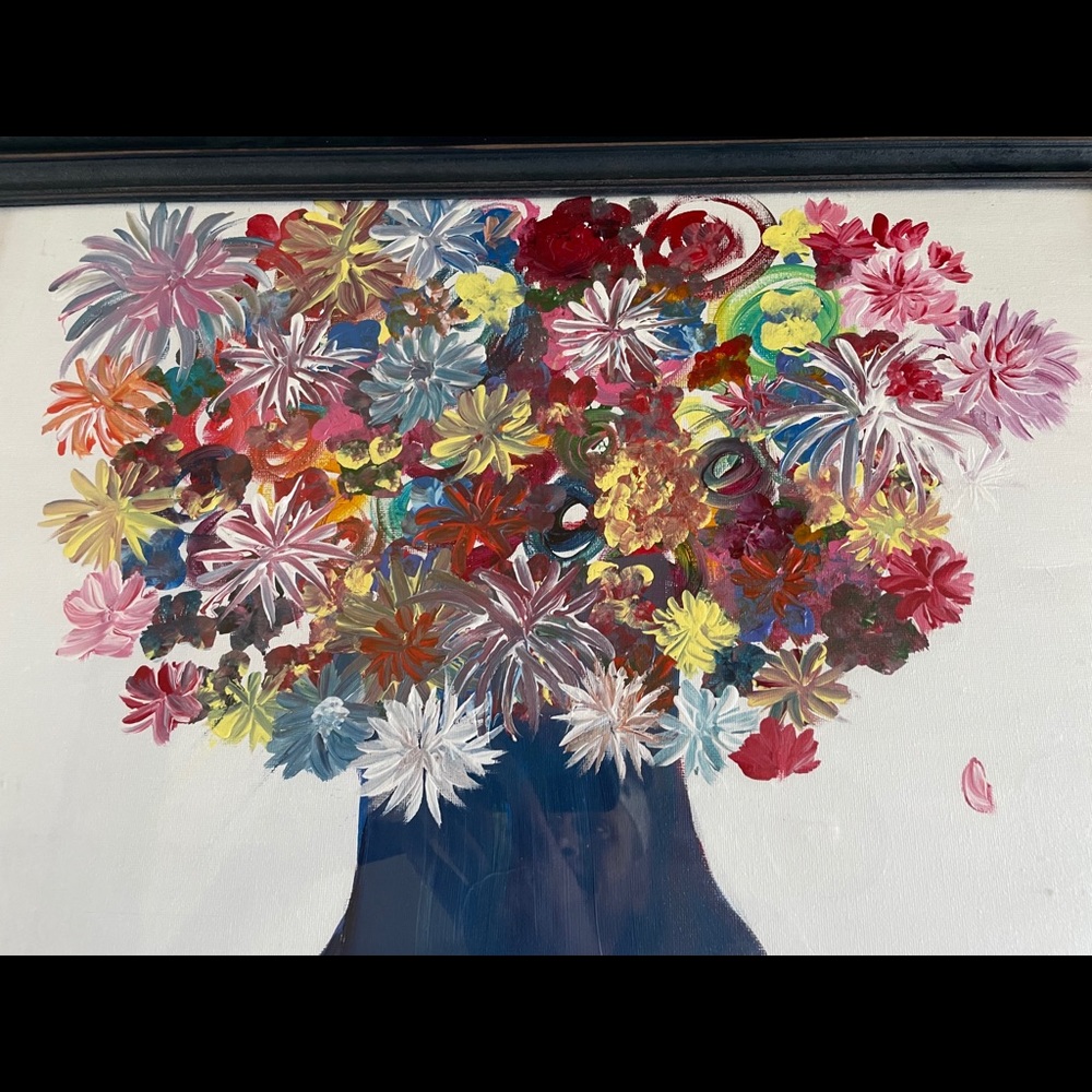 Handpainted Acrylic Floral Canvas Painting,